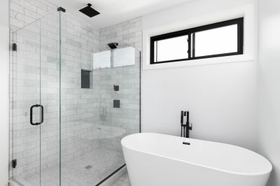 Black-Framed Glass Shower